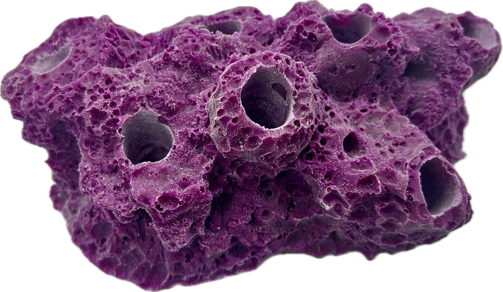 7 Hole Flat Bottom Frag Rack/Rock Base for Live Coral Plug Ons for Reef Aquariums (Coralline Purple)
