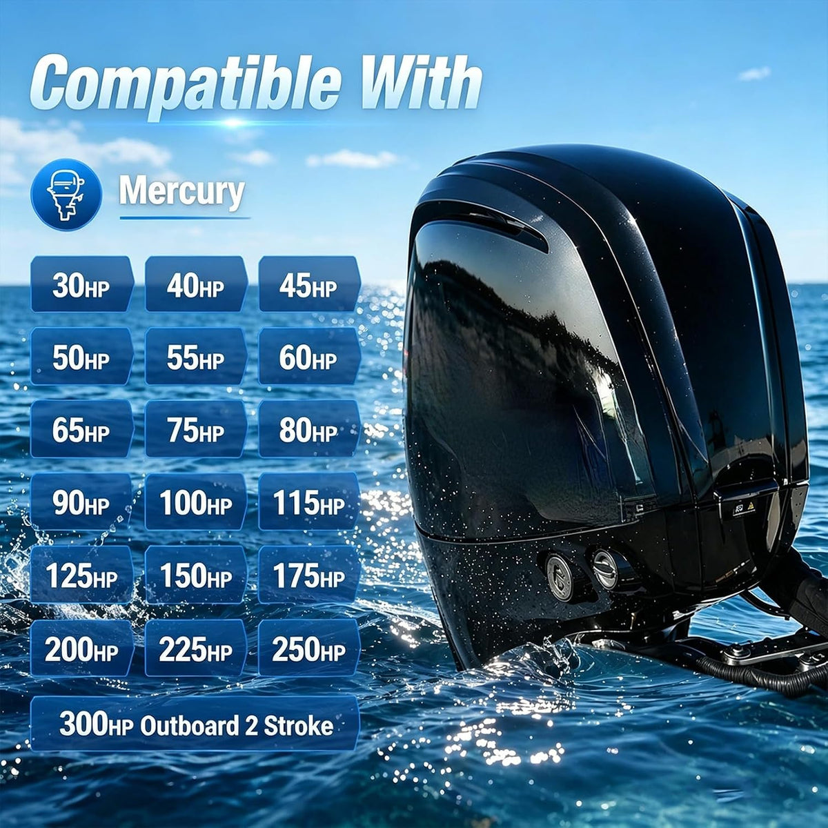Fuel Pump Compatible with Mercury 30-300HP Outboard 2 Stroke Replace # 14360A78, 14360A73