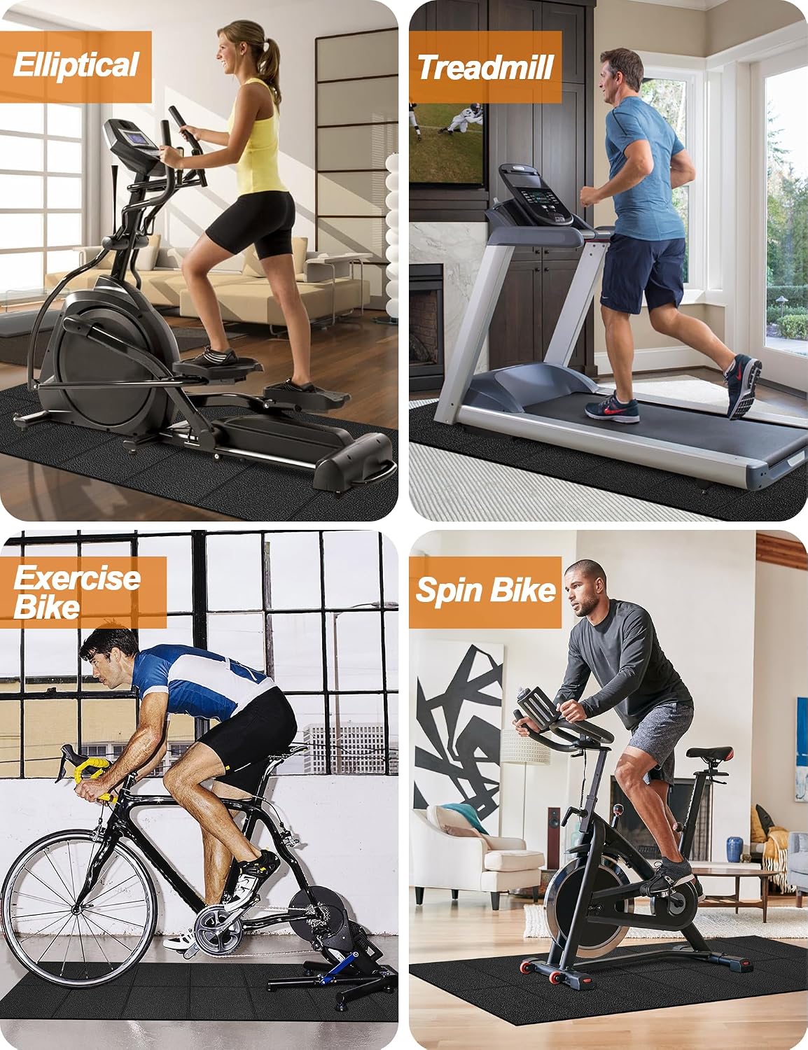Treadmill Mat 68"x24", WERCHO Foldable Walking Pad Mat for Carpet Hardwood Floors 4mm Heavy-Duty Exercise Equipment