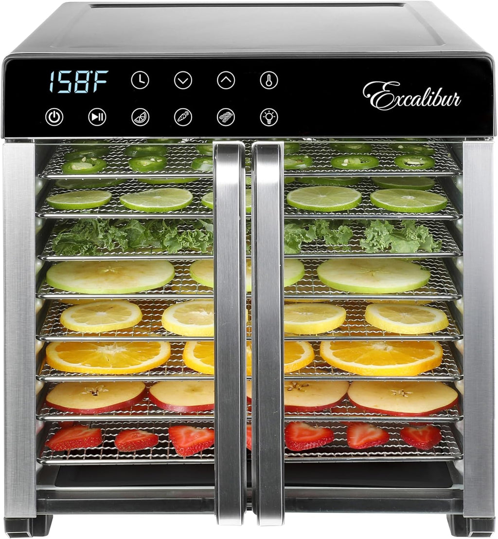 Food Dehydrator 8-Tray for Jerky, Fruit, Vegetables, Herbs, Pet Treats, 7.2 Cu Ft Drying Space with Adjustable