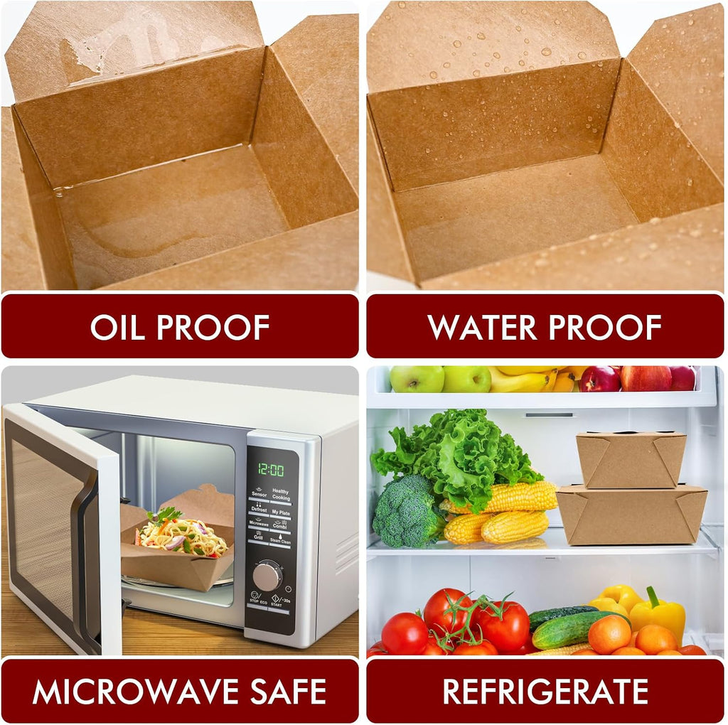 30 oz Kraft Paper Pack of 120 Fold to Go Containers