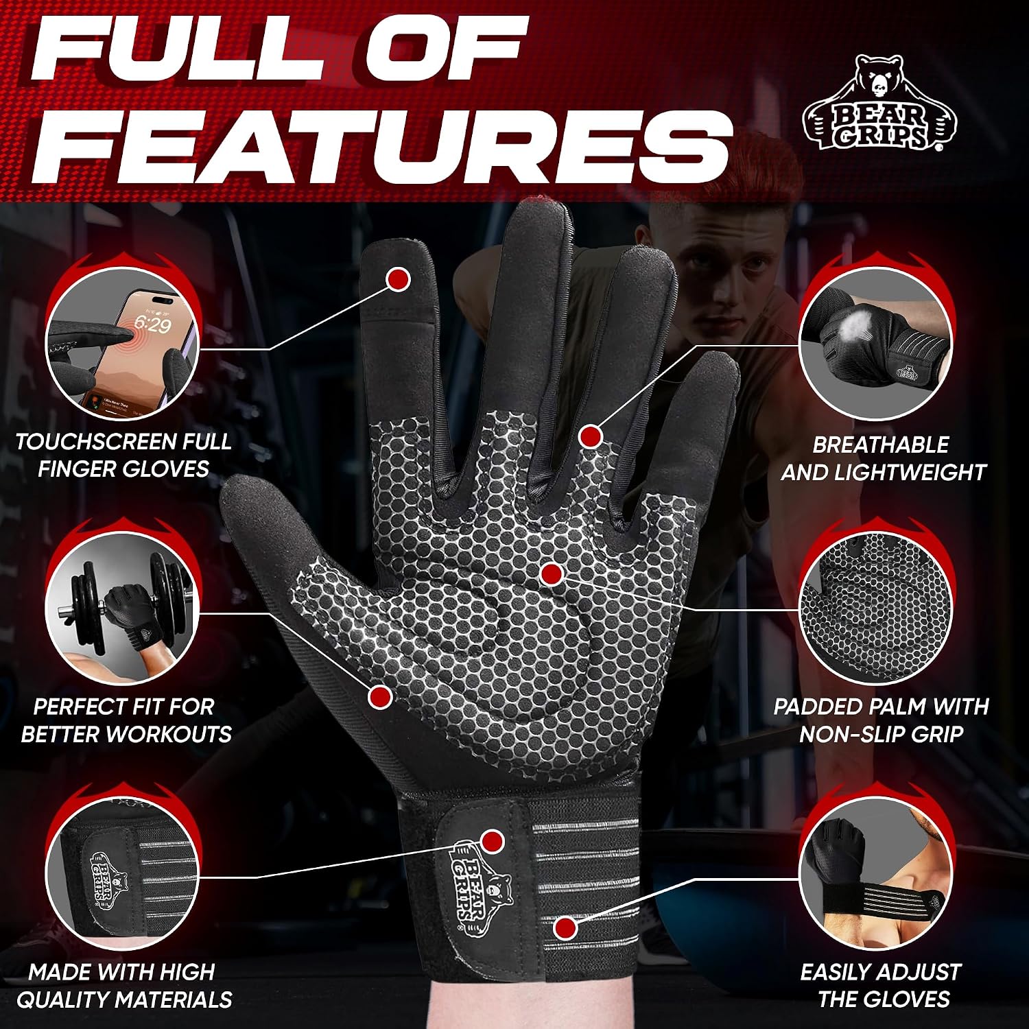 Weight Lifting Gloves for Men & Women | Half Finger Lifting Gloves | Full Finger Workout Gloves for Men | No Finger
