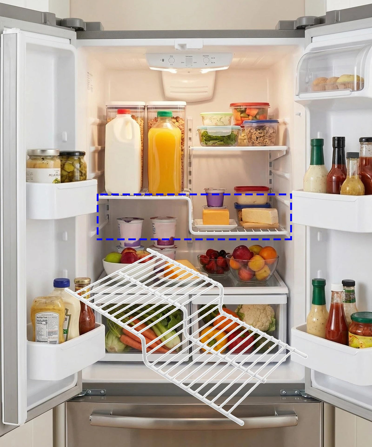 WR71X2086 Freezer Shelf Wire Rack Fits For GE, Hotpoint, and RCA, Replaces Part Numbers AP2072653, 306744, AH305834，EA305834, PS305834, WR71X2076