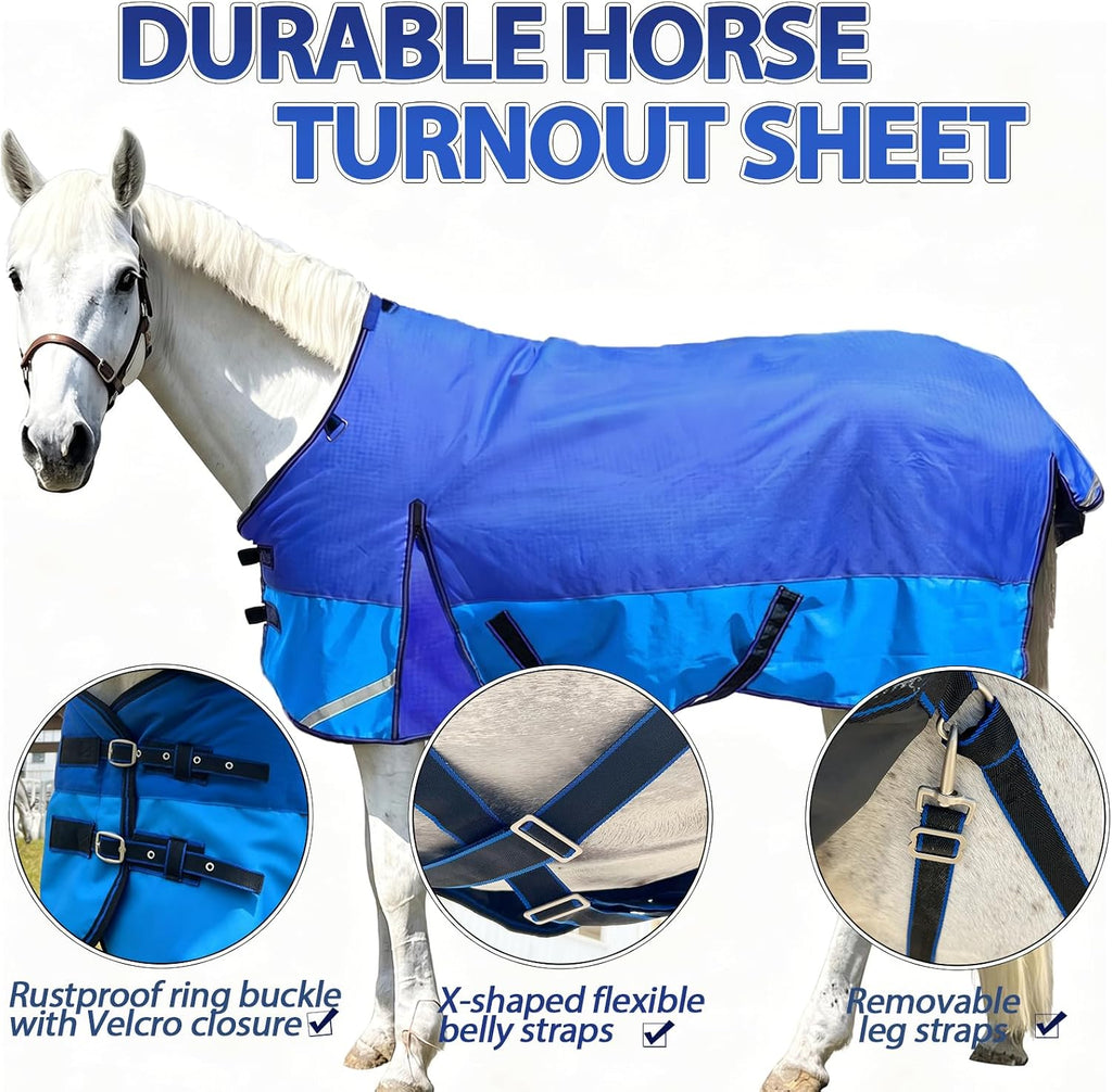 1200D Waterproof Turnout Sheet,No‑Fill with Reflective Design,DarkBlue72''