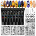 Nail Stamping Kit, 10Pcs Nail Stamping Plate, 8Pcs Stamping Gel