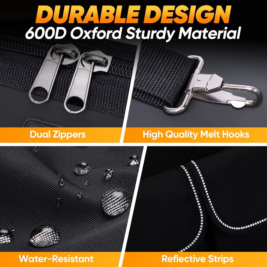 Heavy Duty Tool Bag with Multi-Pockets, Portable Tool Box Organizer Storage Bag, with Adjustable Shoulder Strap and