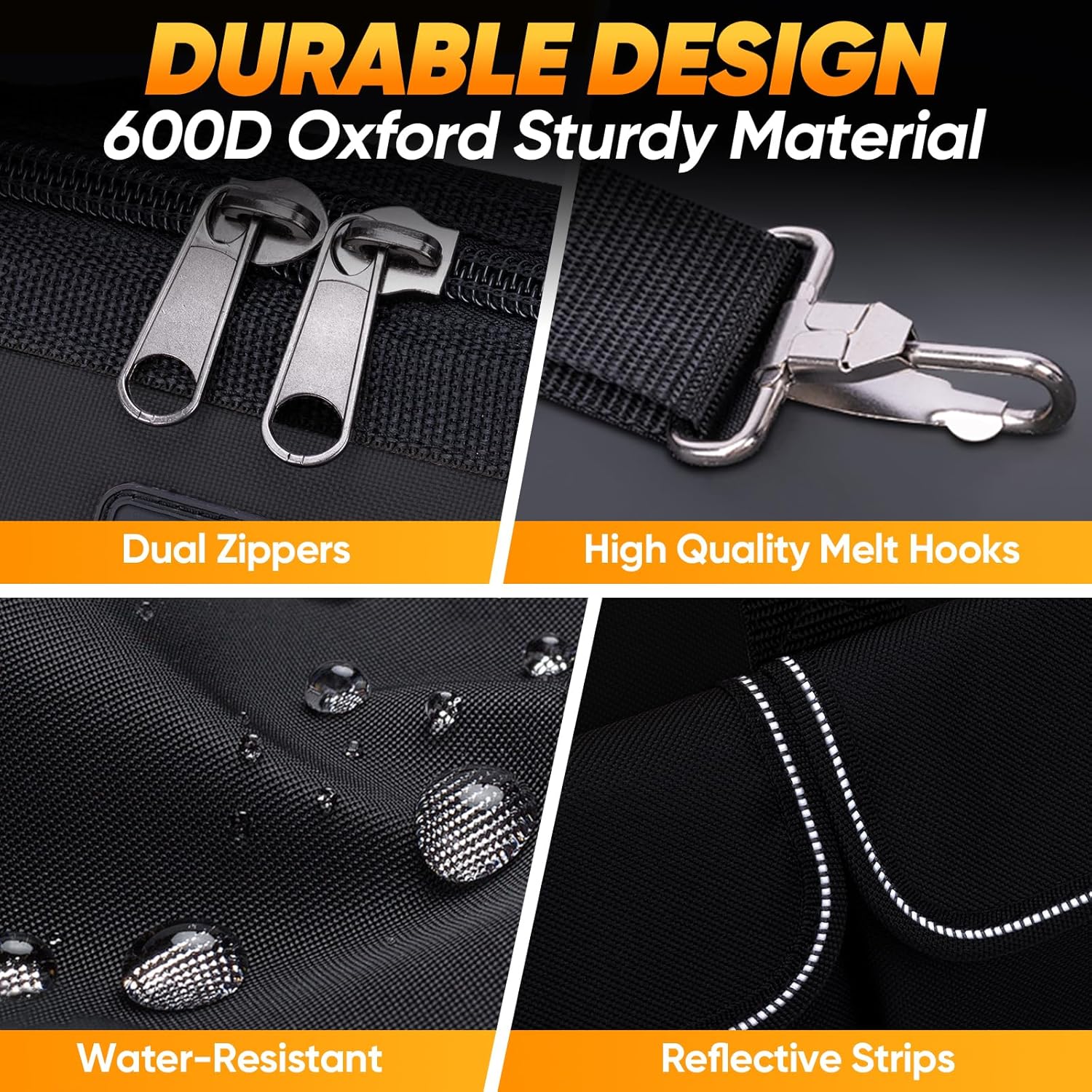 Heavy Duty Tool Bag with Multi-Pockets, Portable Tool Box Organizer Storage Bag, with Adjustable Shoulder Strap and
