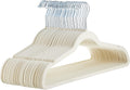 Slim Velvet Non-Slip Space Saving Suit Clothes Hangers, Closet Organizer, Ivory/Beige, 30-Pack