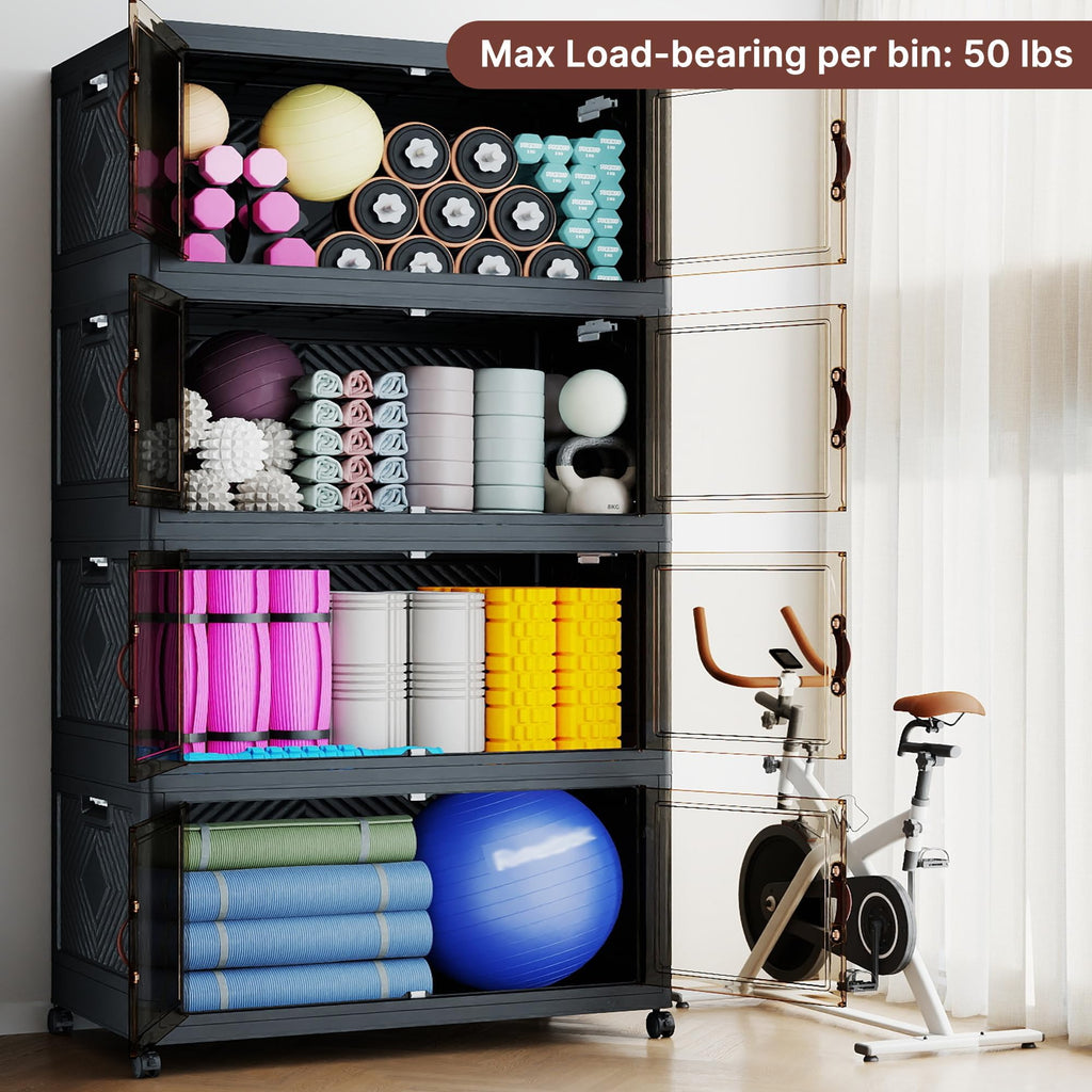 840QT Extra Large Stackable Storage Bins with Lids & Wheels