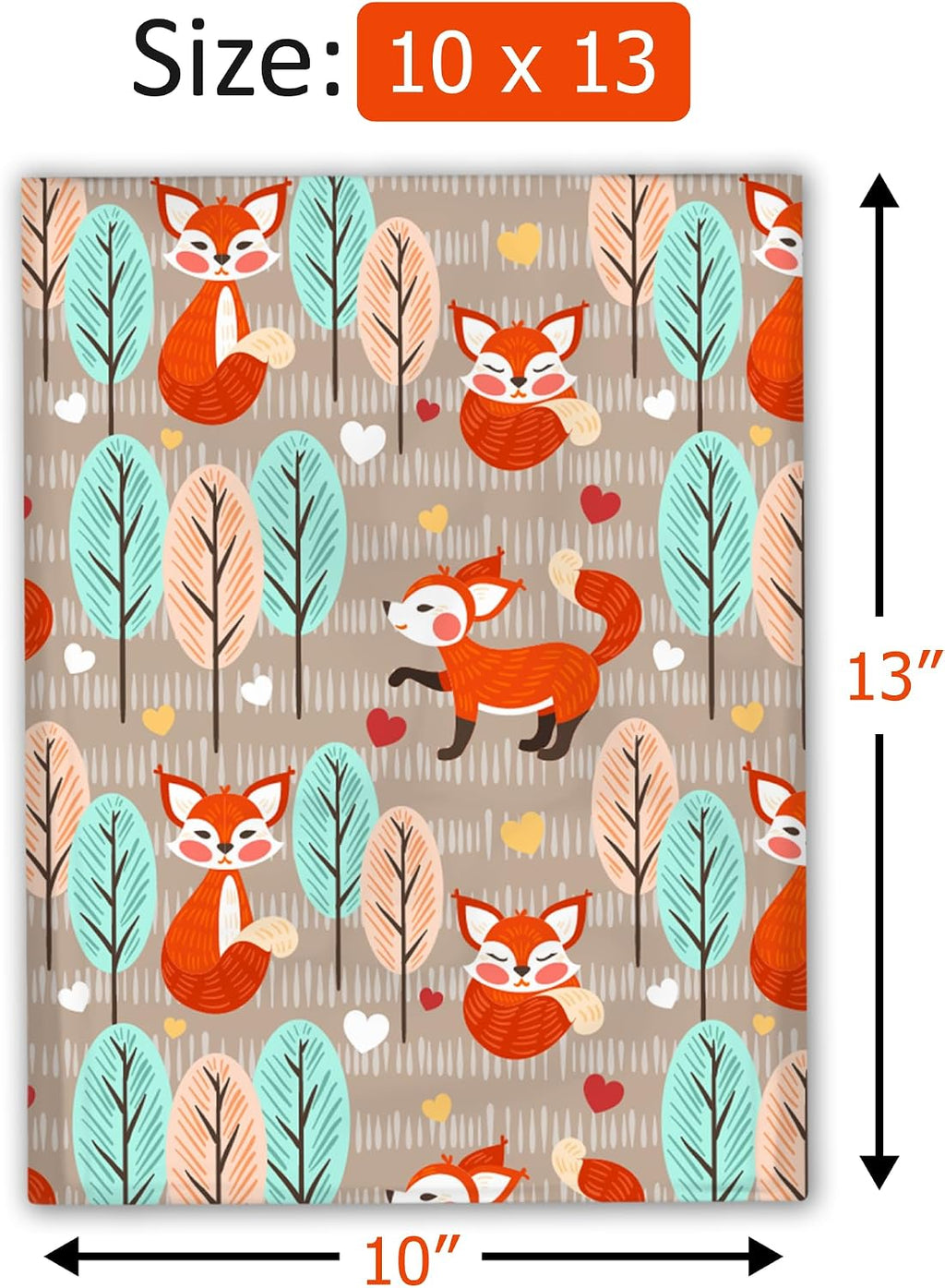 10x13 (100) Fox Designer Poly Mailers Shipping Envelopes Premium Printed Bag