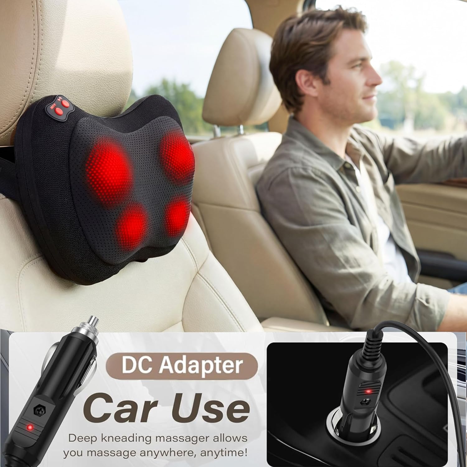Fathers Day Dad Gifts for Husband,Back Massager with Heat,Shiatsu Neck Massager Pillow for