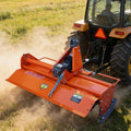 53'' 3 Point Rotary Tiller Attachment, 540 RPM Gearbox, Replaceable L-Shaped Tines, 3/4/5" Adjustable Tilling Deep