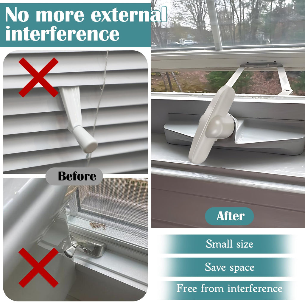 4 Pack Universal Tee Crank Casement Window Handles, White Beige