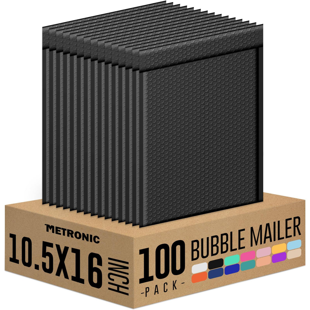 Bubble Mailers 10.5X16 Inch 100 Pack Black Padded Envelopes Bulk