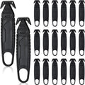 20 Pcs Safety Box Cutter with Concealed Blade Opener, Black