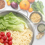 Gulex Colander Stainless Steel 5-Quart with Base, Strainer for Kitchen Food