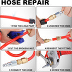 Hromee 1/4 in x 30 ft Polyurethane Recoil Air Hose