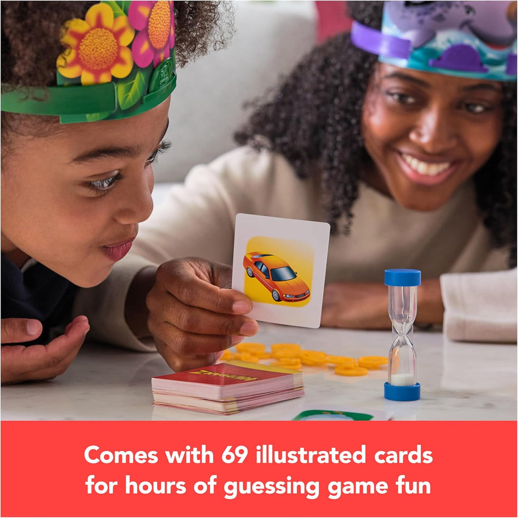 Spin Master Games, Hedbanz 2023 Edition with New Cards, Picture Guessing Board Game, for Family & Kids, 2-6 Players