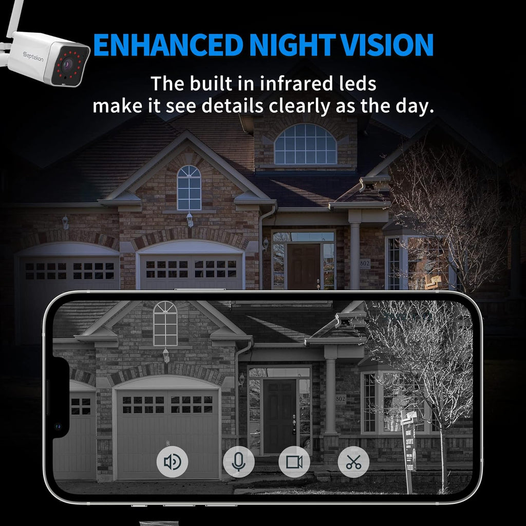 4 Pack Outdoor Security Camera 2K，WiFi Cameras for Home Security Outside with Motion Detection Tracking, Night
