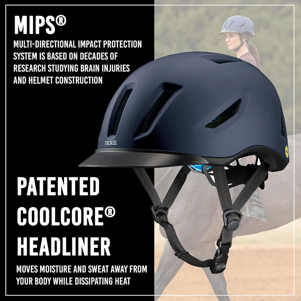 Terrain MIPS Cooling Horse Riding Helmet, Low-Profile, Micro-Adjustable Design, Horseback Riding Gear, Medium