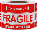 This Side Up Fragile Stickers 2x3 Inch Handle with Care Shiping and Packing Warning Adhesive Label 300 Per Roll (2x3