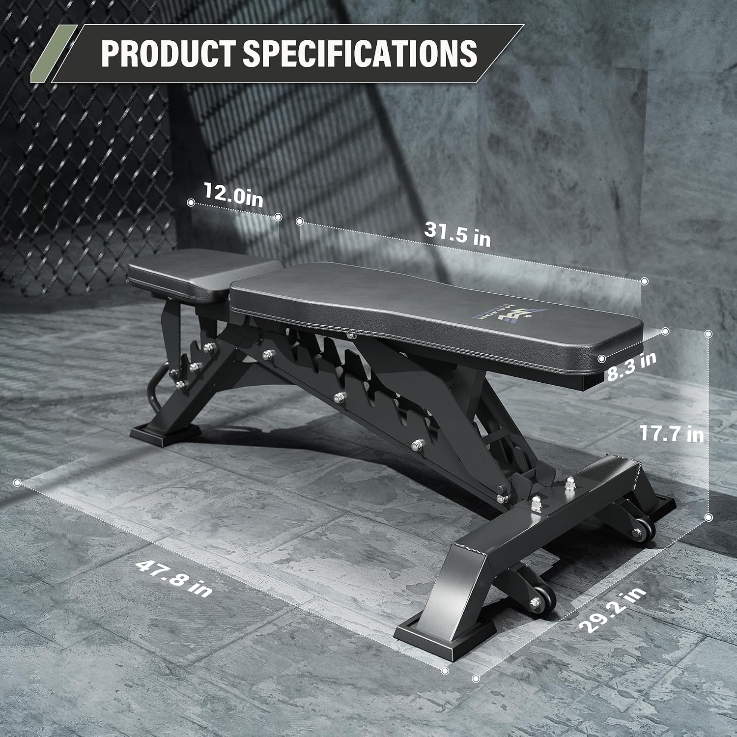 Weight Bench, Adjustable Workout Bench for Strength Training, Bench Press, and Full-Body Workouts for Home Garage Gym