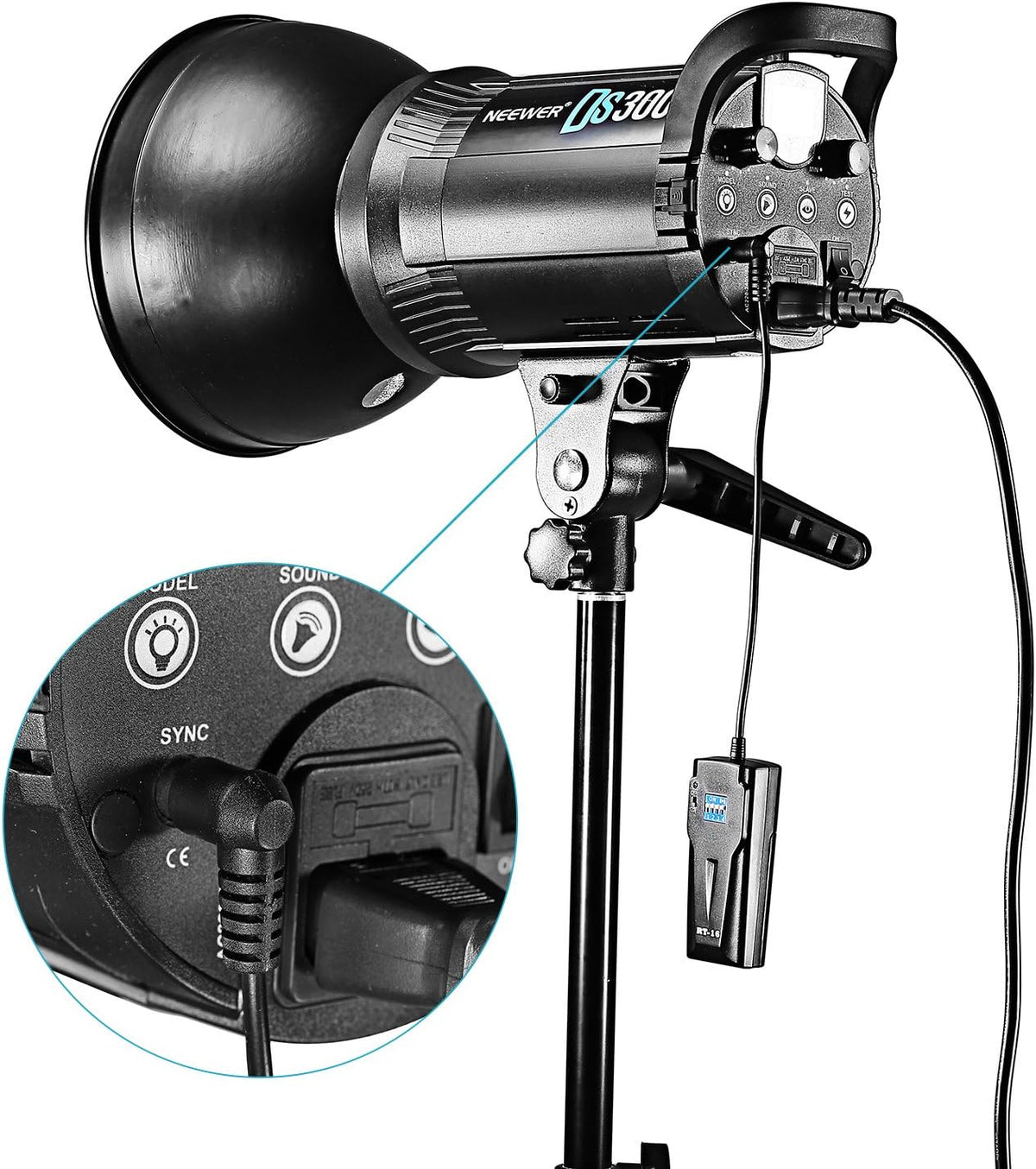 16 Channels RT-16 Wireless Studio Flash Trigger, Compatible with Neewer S101-300W, S101-400W, S101-300W PRO