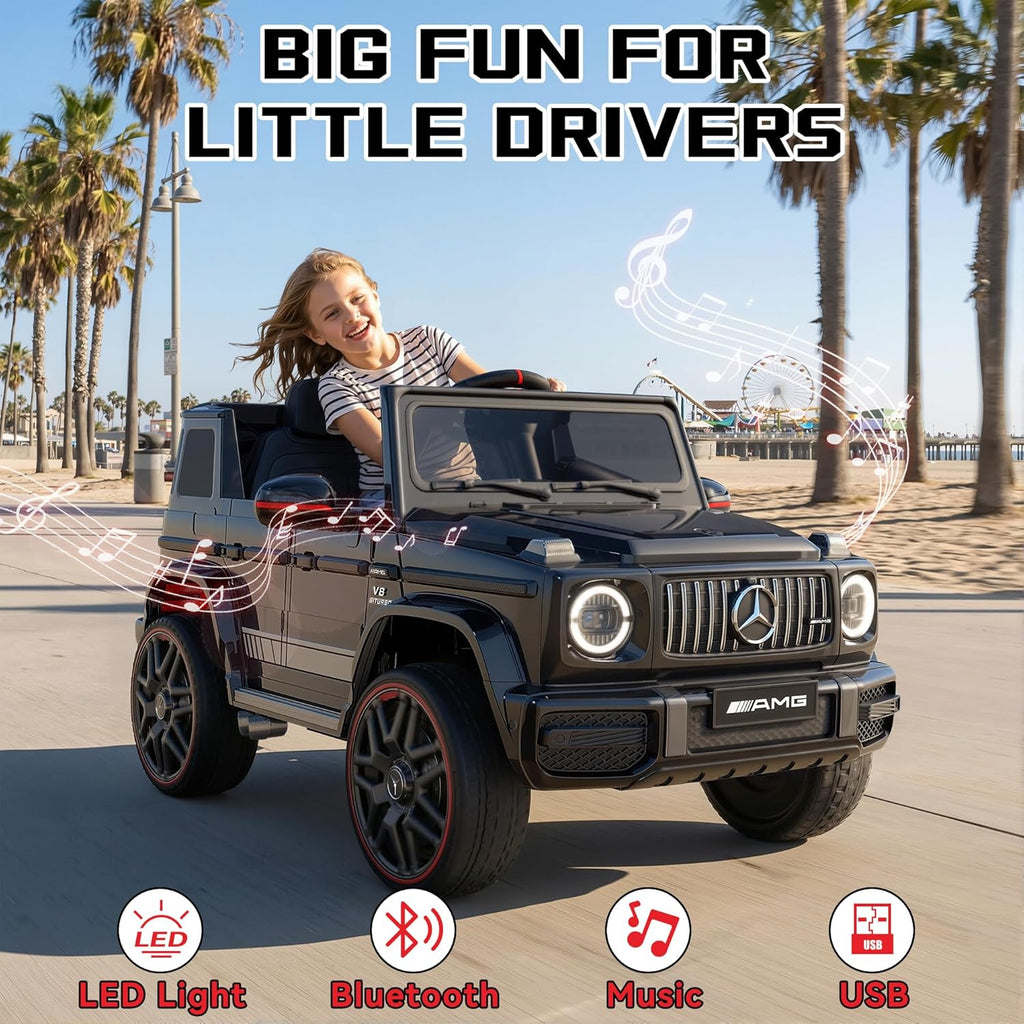 Mercedes-Benz G63 Kids Ride On Car, 12V Toddler Electric Car with Remote | Licensed Mercedes G Wagon, parental remote