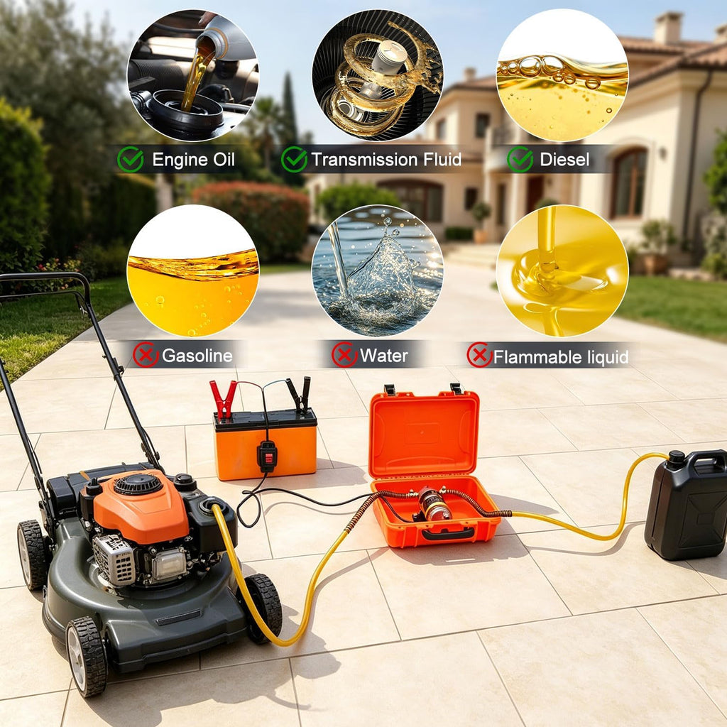 12/24V 100W Electric Oil Change Extractor Pump, Fluid Transfer Pump for Boats, Trucks, Cars, RVs, Lawnmowers