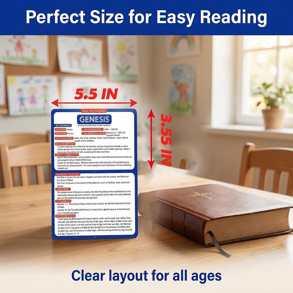 Bible 66 Books Flash Cards - Scripture Memory Cards with Key Verses, Book Summaries & Key Information - Christian