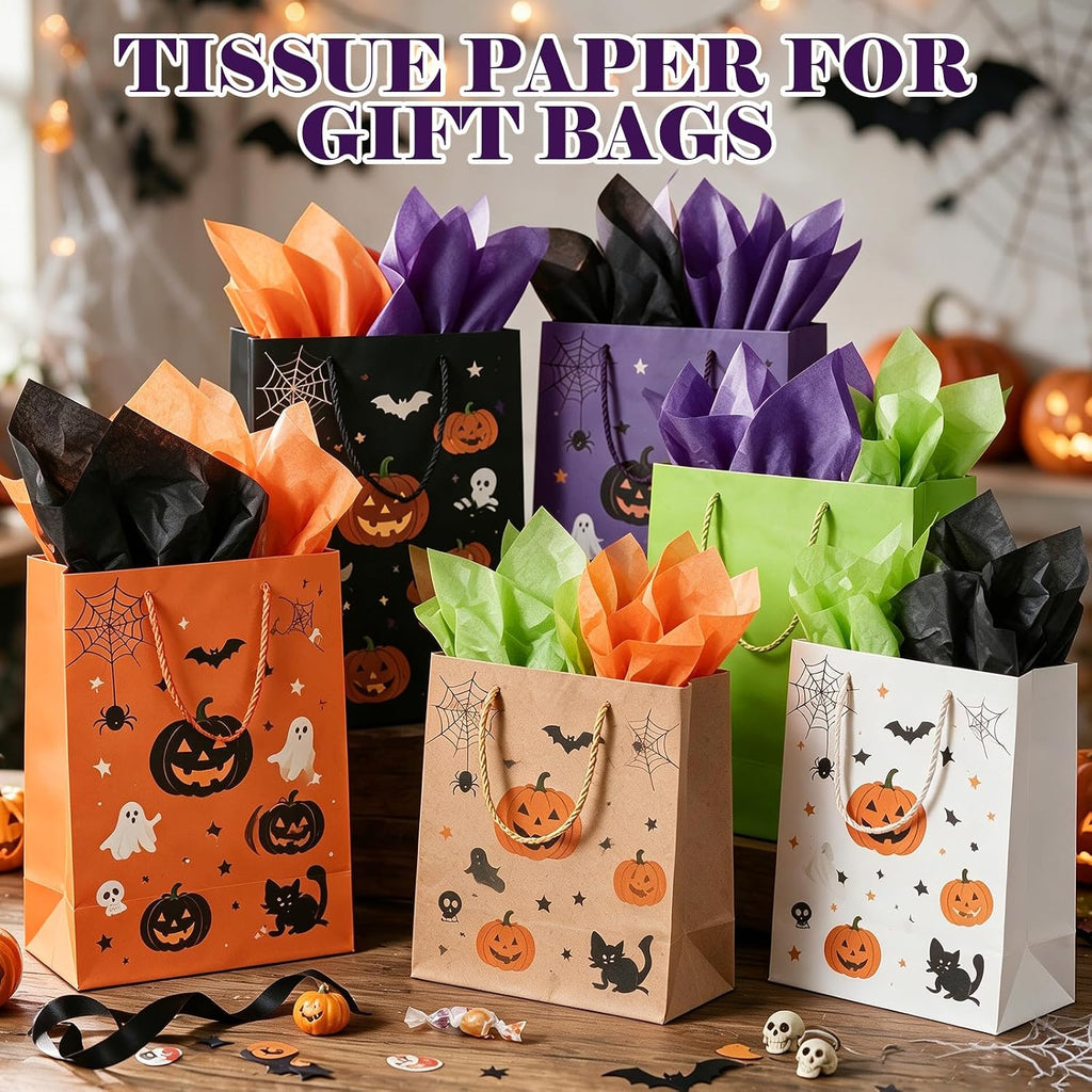 160 Sheets Halloween Tissue Paper,4-Color 14"X20" Tissue Paper Bulk