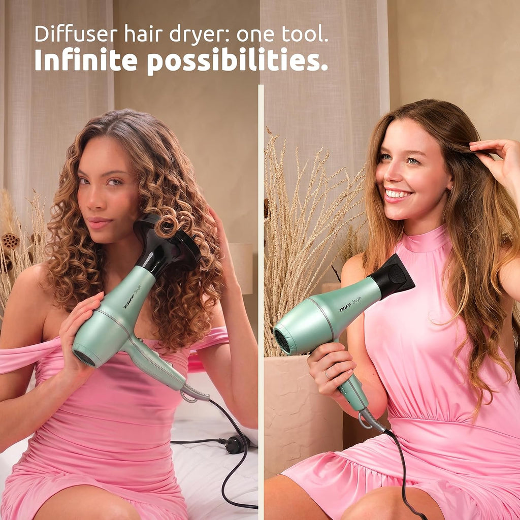 Style - Hair Dryer with Diffuser | 125V, 1875W | Fast Drying Ionic-Ceramic Frizz Control | Lightweight Travel