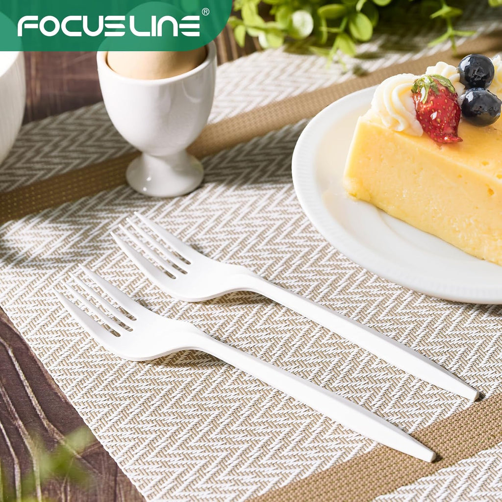 1000 Count White Plastic Forks, Disposable Forks Bulk