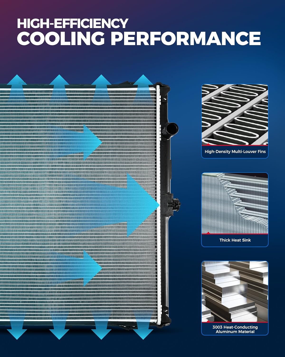 KAX CU2777 Engine Radiator, Compatible with 2016-2017 Crosstrek, 2013-2015 XV Crosstrek, 2009-2013 Forester, 2008-2016 Impreza, 2005-2014 Legacy, Outback