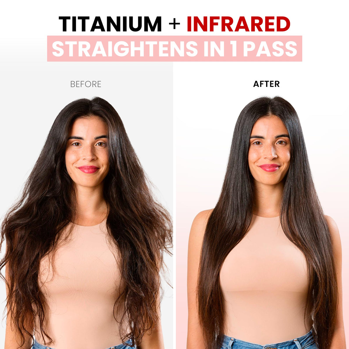 Titanium Flat Iron Hair Straightener Large with Infrared