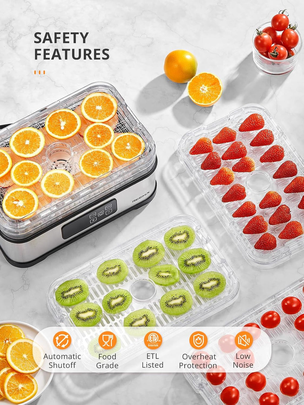 5-Tier Compact Food Dehydrator with BPA-Free Trays
