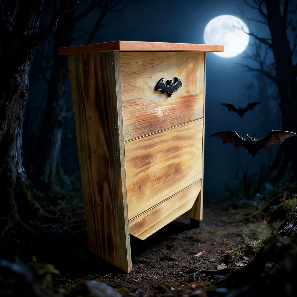 Large Solid Wood Bat House - Dual-Chamber Habitat to Attract Insect-Eating Bats | Includes Pre-Drilled Mounting Kit