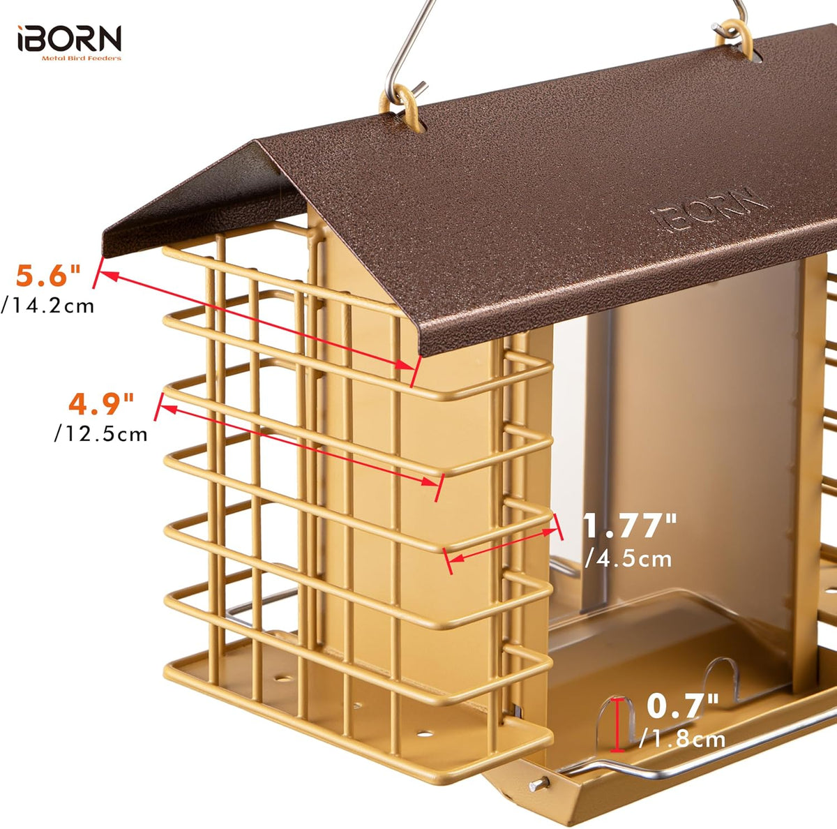 Bird Feeders for Outdoors,Bird Feeder with Double Suet Holders,Suet Feeder for Outside,Weatherproof Metal Roof,Easy