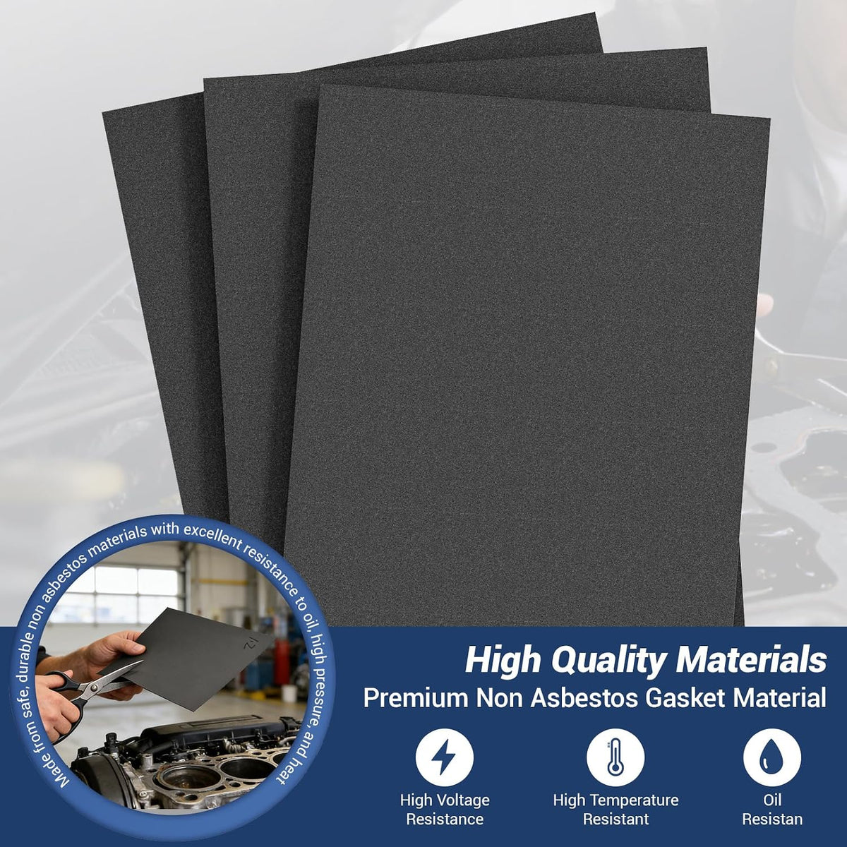 Non-Asbestos Gasket Material 3Pcs 14 x11 inch high Temperature Gasket