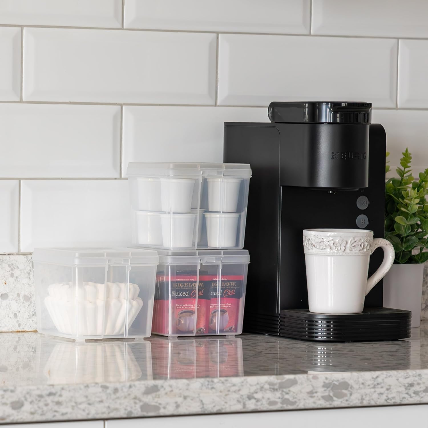 Vertical Storage Bins with Lids |Made in USA| Flip Top Containers for Organizing Pantry, Office, Craft, and Study