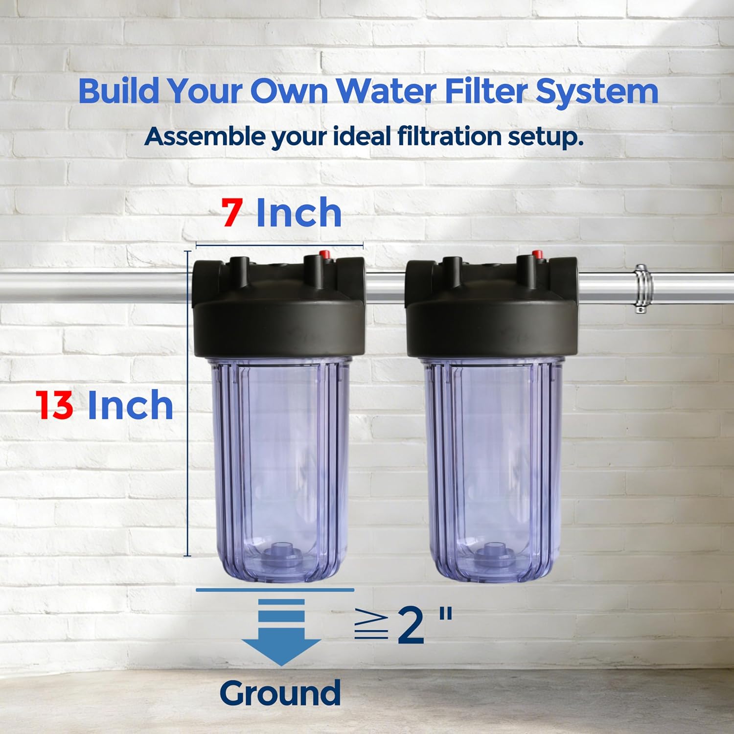WH-C10HD 10" x 4.5" Whole House Water Filter Housing, Clear | Whole House Water Filter System, Whole House Filter