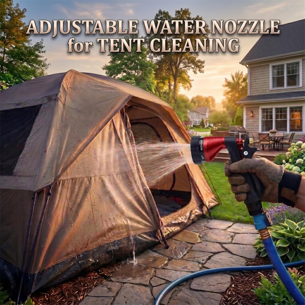 Water Hose Nozzle Spray Nozzle, Metal Garden Hose Nozzle with Adjustable Spray Patterns, Perfect for Watering Plants