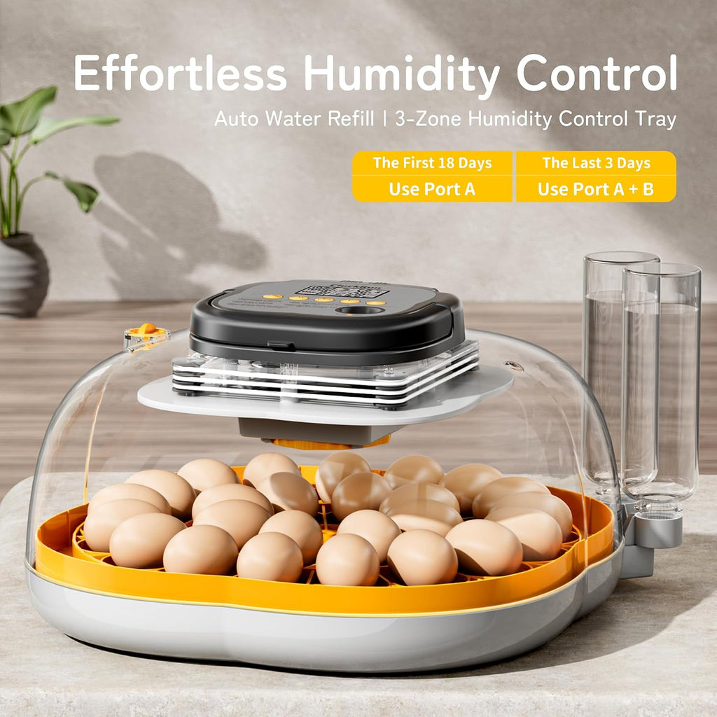 25 Egg Incubators for Hatching Eggs, Auto Turning, Temp & Humidity Control