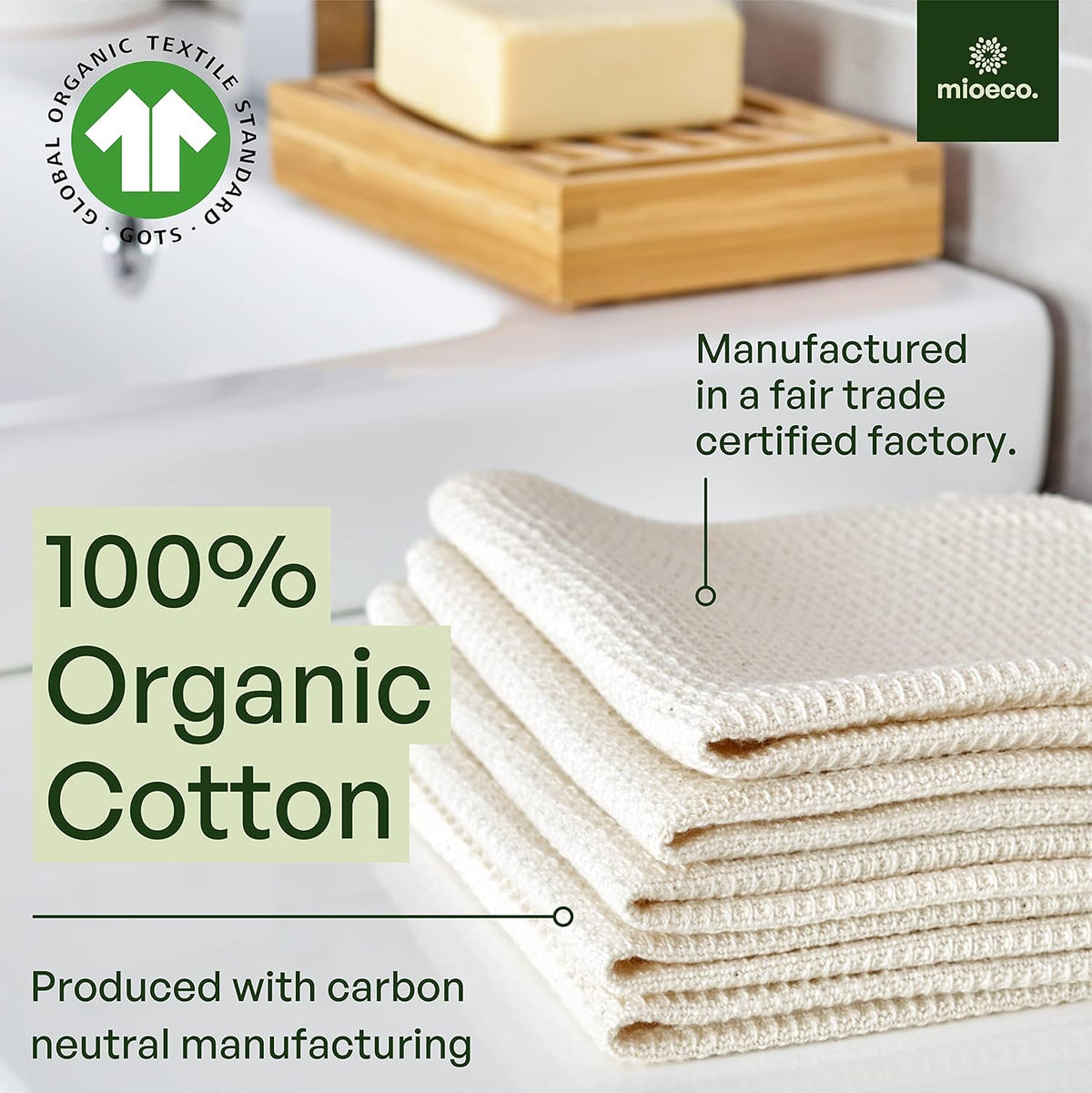 10 Pack Reusable Kitchen Paper Towels, Organic Dish Cloths