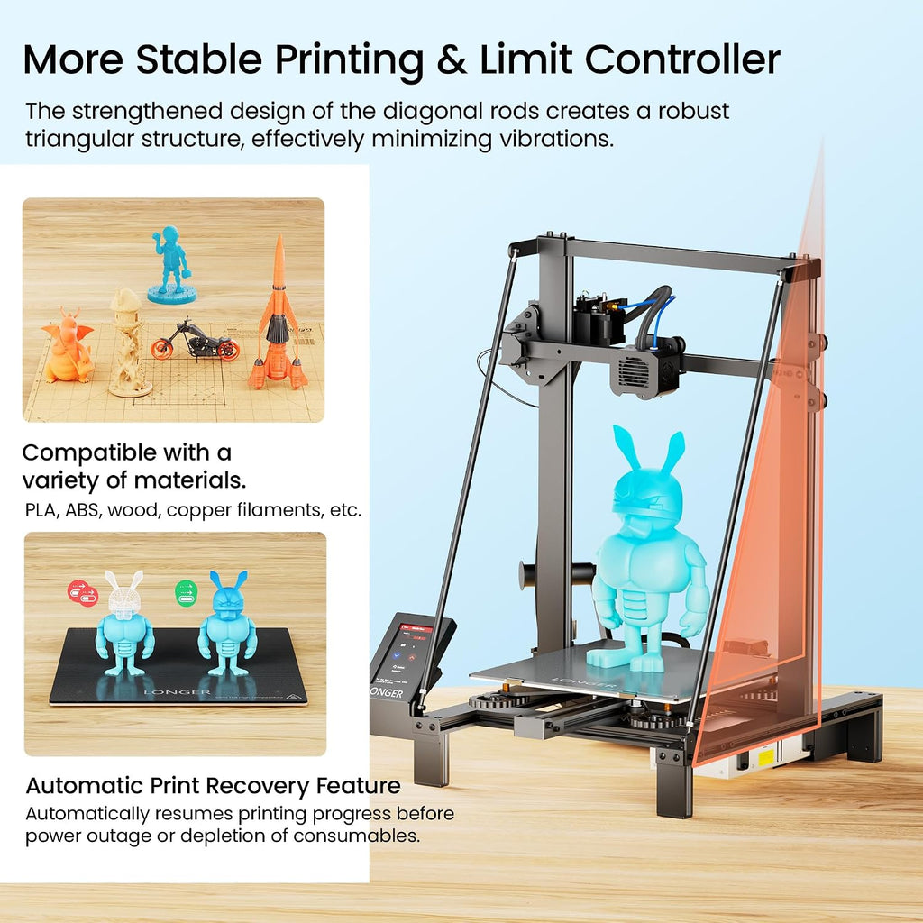 LK5 Pro 3 3D Printer, 11.8x11.8x15.7in Large Printing Size with Resume Printing FDM 3D Printer Fully Open Source