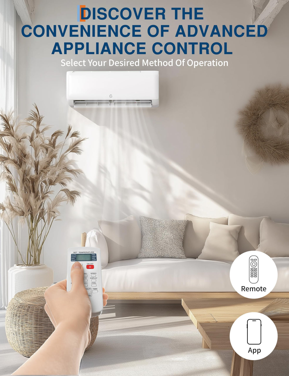 12,000 BTU Mini Split Air Conditioner & Heater, 22 SEER2, 115V