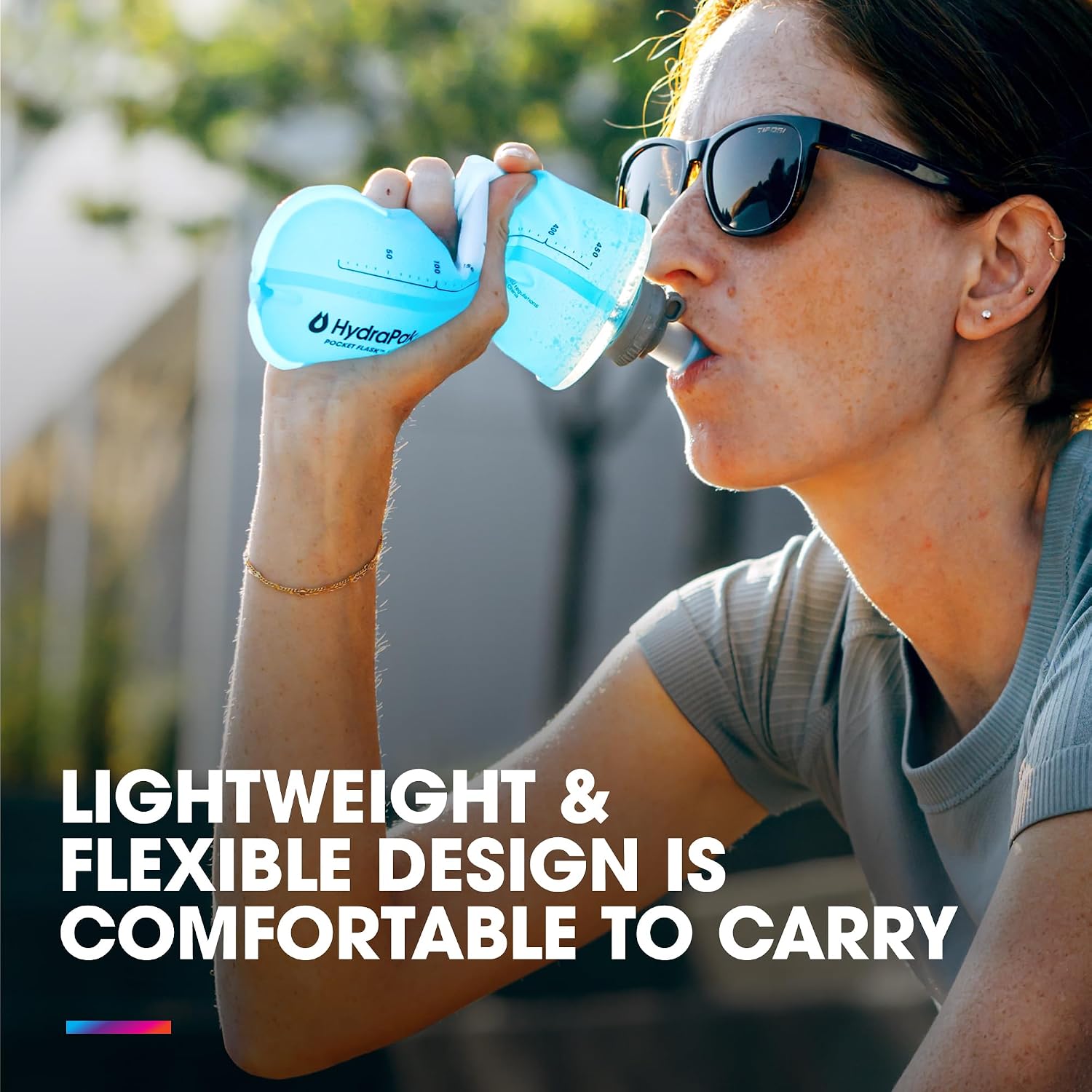 PocketFlask Compressible, Low Profile Soft Flask 2-Pack (500ml) | Hydration Vest & Pack Compatible, Locking Cap, High