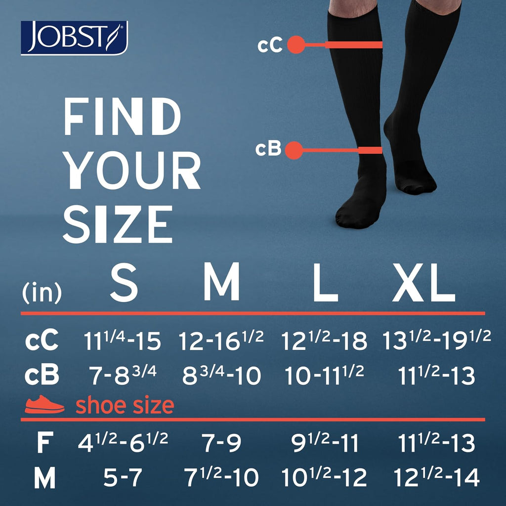 ACTIVA Athletic 20-30 mmHg Compression Socks Knee High, Closed Toe