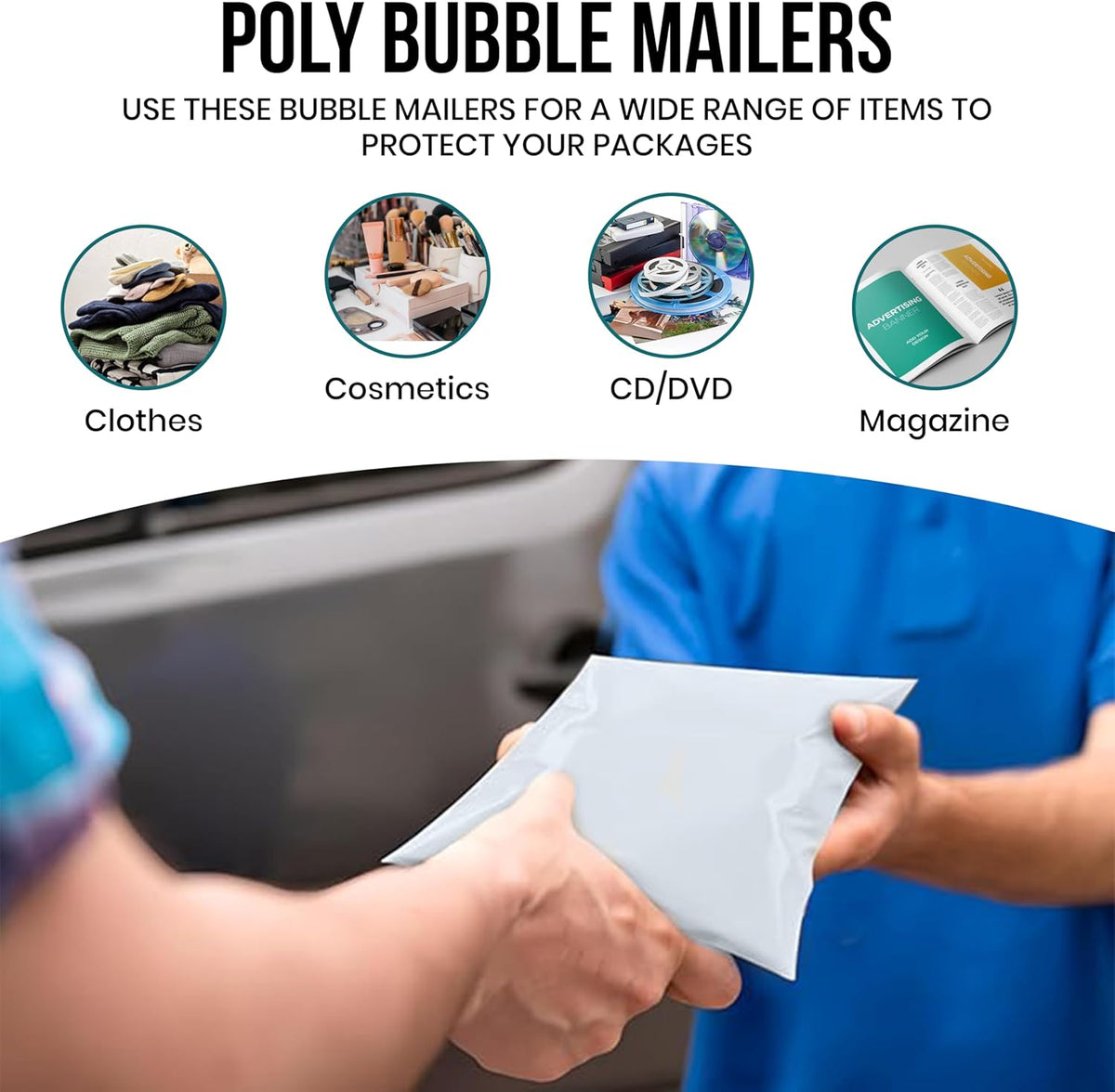 #4 9.5" x 14.5 [50 Pack) Poly Bubble Mailers, Padded Envelope Mailers, Packing Envelope & Mailing Bags for Shipping