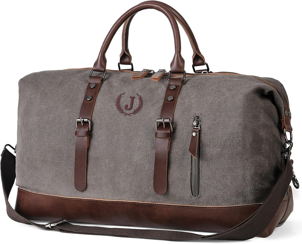 Personalized Canvas Duffle Bag Travel for Mens Road Trip Summer Camping Traveler Gifts, Airline Carry on Weekender